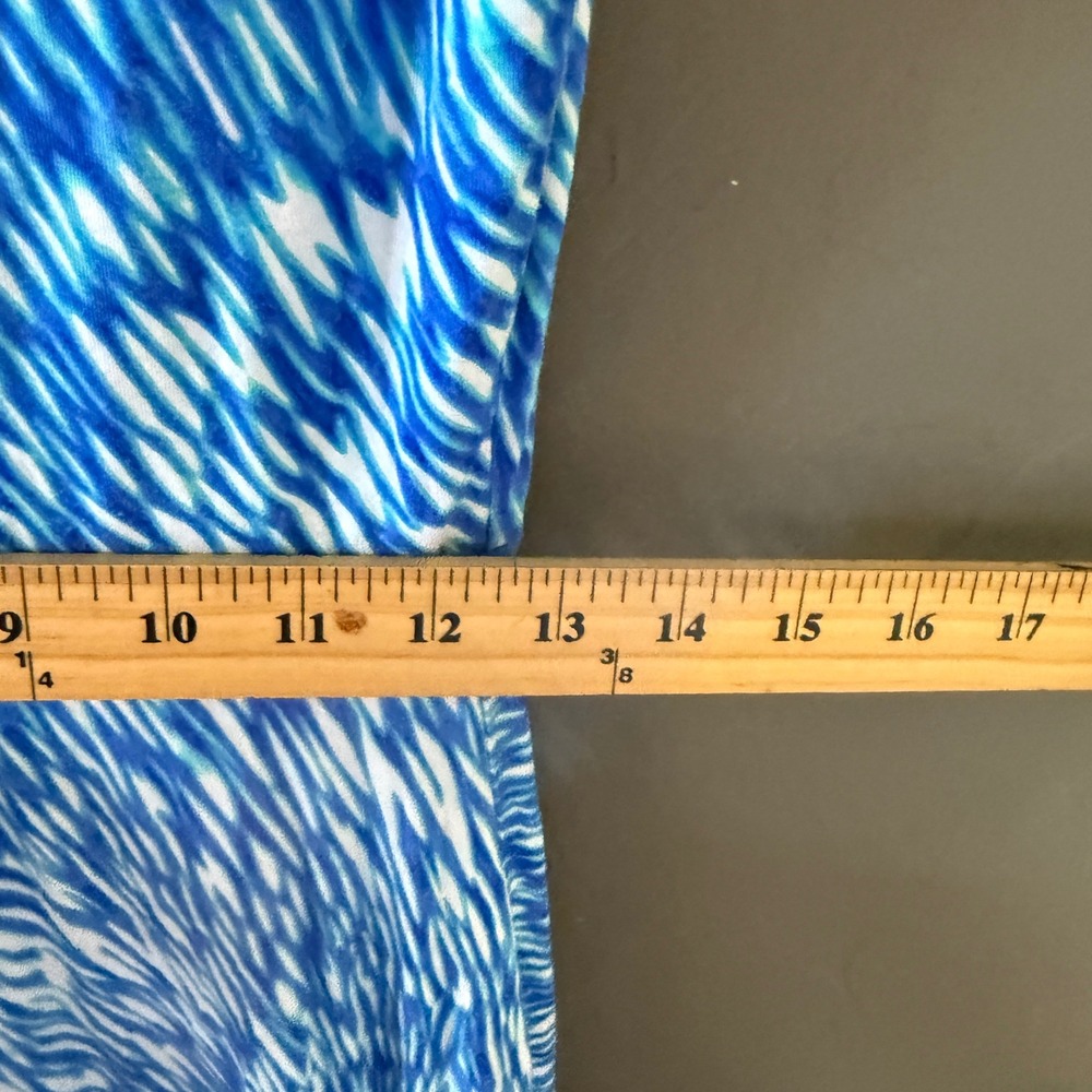 Athleta Blue White Abstract Print Sleeveless Fit Flare Dress XS Outdoor Hiking - Picture 8 of 9